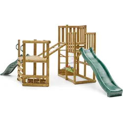 Plum Discovery Spielgerüst Adventure Holz - Kletternetz, 2 Rutschen, Malscheibe EINHEITSGRÖSSE