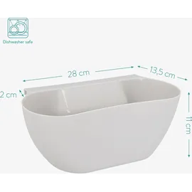 Navaris 2x Auffangschale für Küchenabfälle zum Einhängen - 2er Set Mülleimer Abfall Behälter für Bio Müll - Abfalleimer in Grau Weiß