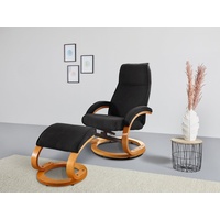 Relaxsessel »Paris«, (Set, 2 St., bestehend aus Sessel und Hocker), mit passendem Hocker, schwarz