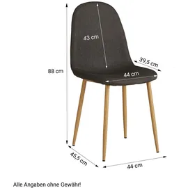 Homestyle4u Esszimmerstuhl 4er Set in Anthrazit 2340