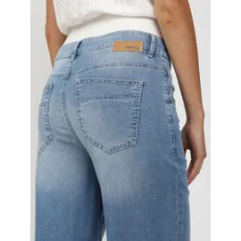 Gang Weite Jeans "94CARA", Damen, Gr. 30, N-Gr, light midblau, Denim/Jeans, Obermaterial: 76% Baumwolle, 15% Polyester, 8% Viskose, 1% Elasthan, weit lang, Jeans, Light Denim mit Doppelbund