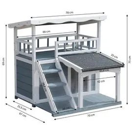 dehner lieblinge Katzenhaus Maison 78 x 75 x 73 cm grau/weiß