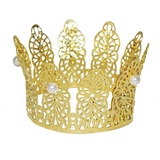 Funny Fashion Kostüm Prinzessin Krone 'Goldmarie' mit Perlen, Gold