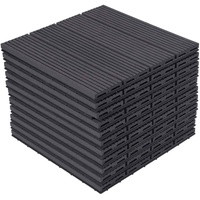 EUGAD WPC Terrassenplatte, 300x300, Anthrazit, 11 Stücke für 1m2, wetterfest braun|schwarz