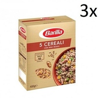 3x Barilla 5 Cereali con Riso rosso mit rotem Reis Vollkorn italienisch 400g