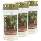 Jeka Gedenkkerze Baum-Allee 17 x 7,5 cm weiß