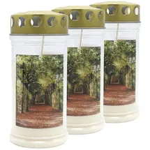 Jeka Gedenkkerze Baum-Allee 17 x 7,5 cm weiß