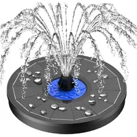 Verbesserter Solarbrunnen, 3,5-w-solar-vogelbadbrunnen Mit Blumen, Solar-außenbrunnenpumpe Mit 7-in-1-düse, 4 Befestigungsschläuche Für Kolibris, Garten, Pool
