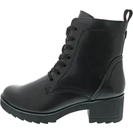 Marco Tozzi Damen Stiefeletten zum Schnüren mit Blockabsatz mit Reißverschluss, Schwarz 40
