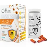 Kurkuma Kapseln mit Vitamin D3 – 185x höhere Bioverfügbarkeit – Hochdosiertes Mizellen Curcumin – 1 Kapsel täglich – entspricht 6.600 mg Kurkuma Pulver – Licur 7000 mit Vitamin D (Monatspack)