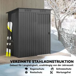 Outsunny Gerätehaus 1,59 x 1,06 m Grau