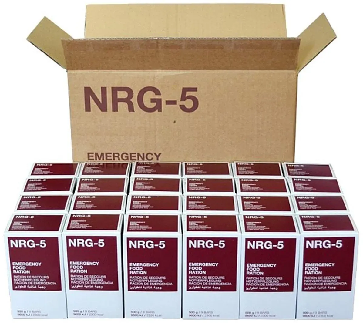 24x Emergency Food NRG-5 Notration 9 Riegel Notfall Packung 2300 kcal 20 Jahr...