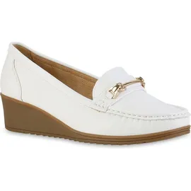 VAN HILL Keilslippers in Weiss