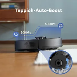 Ultenic Staubsaugerroboter mit Wischfunktion,150min Laufzeit,420W/5000pa,automatisches Aufladen,Sprachsteuerun ,LiDAR Lasernavigation,55db - Schwarz