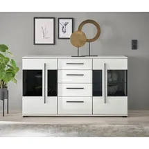 INOSIGN Sideboard »Cantara, moderner Schrank, Kommode in Eiche Evoke oder weiß« schwarze Stangengriffe, ausreichend Stauraum, vielseitig einsetzbar, weiß