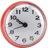 wasserdichte Badezimmeruhr, Saugnapf-Wanduhr, Wandfenster, Spiegel, Badewanne, Dusche, Uhr, Küchenuhr, Dekoratives Badezimmerzubehör für Schlafzimmer, Zuhause, Büro, Schule (Rot)