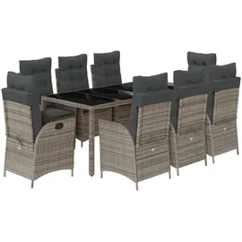 vidaXL Garten-Essgruppe 9-tlg. Grau