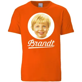 LOGOSHIRT "Brandt Zwieback", Herren, Gr. S, orange, 100% Baumwolle, bedruckt, mehrfarbig, normal, Rundhals, Shirts T-Shirt, mit Retro-Aufdruck