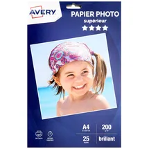 Avery Zweckform AVERY-C 9434-15-25 Blatt Fotopapier, hochglänzend, 200 g/m 2, für Tintenstrahldrucker, hinteres
