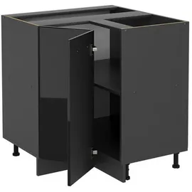 Vicco Eckunterschrank R-Line 75,6 x 46 x 81,6 cm Schwarz Hochglanz
