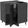 Vicco Eckunterschrank R-Line 75,6 x 46 x 81,6 cm Schwarz Hochglanz