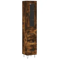 VidaXL Highboard Räuchereiche 34,5x34x180 cm Holzwerkstoff Vidaxl