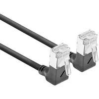Act CAT6A Netzwerkkabel 90° gewinkelt, U/FTP LSZH LAN Kabel Dünn 3.6mm Slimline, Flexibles Ethernet Kabel mit RJ45 Stecker, für den Einsatz in Datenzentren, 1 Meter, Nach oben DA6901