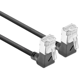 Act CAT6A Netzwerkkabel 90° gewinkelt, U/FTP LSZH LAN Kabel Dünn 3.6mm Slimline, Flexibles Ethernet Kabel mit RJ45 Stecker, für den Einsatz in Datenzentren, 1 Meter, Nach oben DA6901