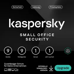 Kaspersky Small Office Security 9 Geräte - 1 Jahr Renewal 9 Geräte + 9 Mobilgeräte + 1 Dateiserver - 1 Jahr