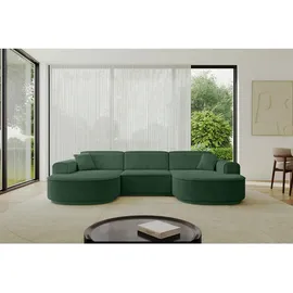 altdecor Eckcouch Cord 4-Sitzer Grün