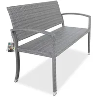 CASARIA Polyrattan Gartenbank Grau 122x58x87cm