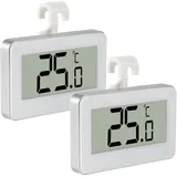 2 Stk Kühlschrankthermometer, Digital Kühlschrank Thermometer mit Gut Lesbarem LCD-Anzeige Thermometer für Gefrierschrank mit Frost Alarm Thermometer kühlschrank für Zuhause, Home, Restaurants, Küche