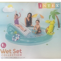 Intex Pool Kinder Planschbecken aufblasbar Kinderpool mit Rutsche Wasserfontäne