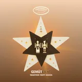 Weigla "LED Engel und Bergmannn, Fensterbild, WEIẞ-BRAUN, Made in Germany", braun (natur, braun, weiß), H:29cm T:6cm, Holzwerkstoff, Dekosterne, Erzgebirge garantiert, Weihnachtsdeko Innen, Weihnachtsbeleuchtung