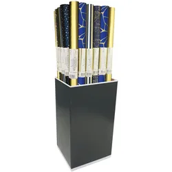 Clairefontaine 30x Geschenkpapierollen Premium 80g 2x0,70m, im Kartondisplay mit 30 Stück, Kollektion Blaue Nacht - Sortierung 212864C