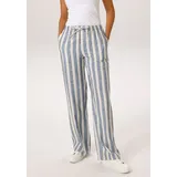 Aniston CASUAL Schlupfhose Casual Streifen-Dessin Beige/Jeansblau 46