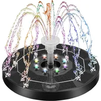 Schwimmender Solarbrunnen (3 W), Solar-gartenbrunnen Mit 7 Düsen, Geeignet Für Vogeltränken, Teiche, Pools Und Gartendekoration – Crezuo