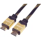 PremiumCord Gold 4K High Speed ​​HDMI + Ethernet Kabel 2 m, Kompatibel mit Video 4K 2160p, FULL HD 1080p, Deep Color, 3D, ARC, HDR, 10,2Gbps, vergoldete Anschlüsse, schwarz-gold