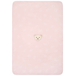 Steiff Baby Decke - Teddymotiv, gefüttert, Jersey, Stretch Baumwolle, 65x95cm Rosa One size