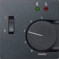 Merten Zentralplatte für Fußbodentemperaturregler-Einsatz mit Schalter, anthrazit