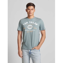 TOM TAILOR T-Shirt mit Label-Print, Hellgruen, L