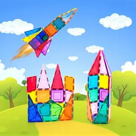 PicassoTiles Raketen-Booster Magnetische Bausteine Set 32 Teile