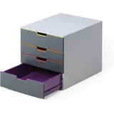 Durable Varicolor 4 Schubladenbox 4 Schubladen, grau (760427)