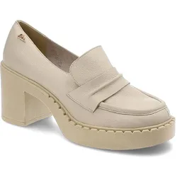 Beige Halbschuhe Blu Bequeme Lederschuhe Mit Absatz, 37