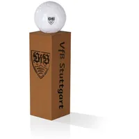  VfB Stuttgart LED-Dekosäule Rost-Optik mit Leuchtkugel - 84 cm