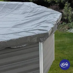 Pool-Abdeckplane GRE "Winterabdeckplane", grau, B:436cm L:574cm, Polyvinylchlorid (PVC), Planen, für Compositepools