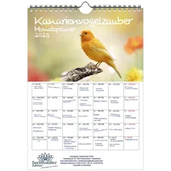 Seelenzauber Wandkalender Kanarienvogelzauber Wand- Planer Kalender 2025 DIN A4 Kanarienvögel weiß