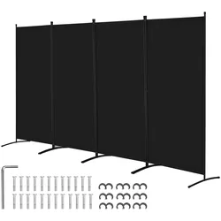 VEVOR Raumteiler Paravent Trennwand 3464mm 4 Paneele Büro Schwarz Sichtschutz