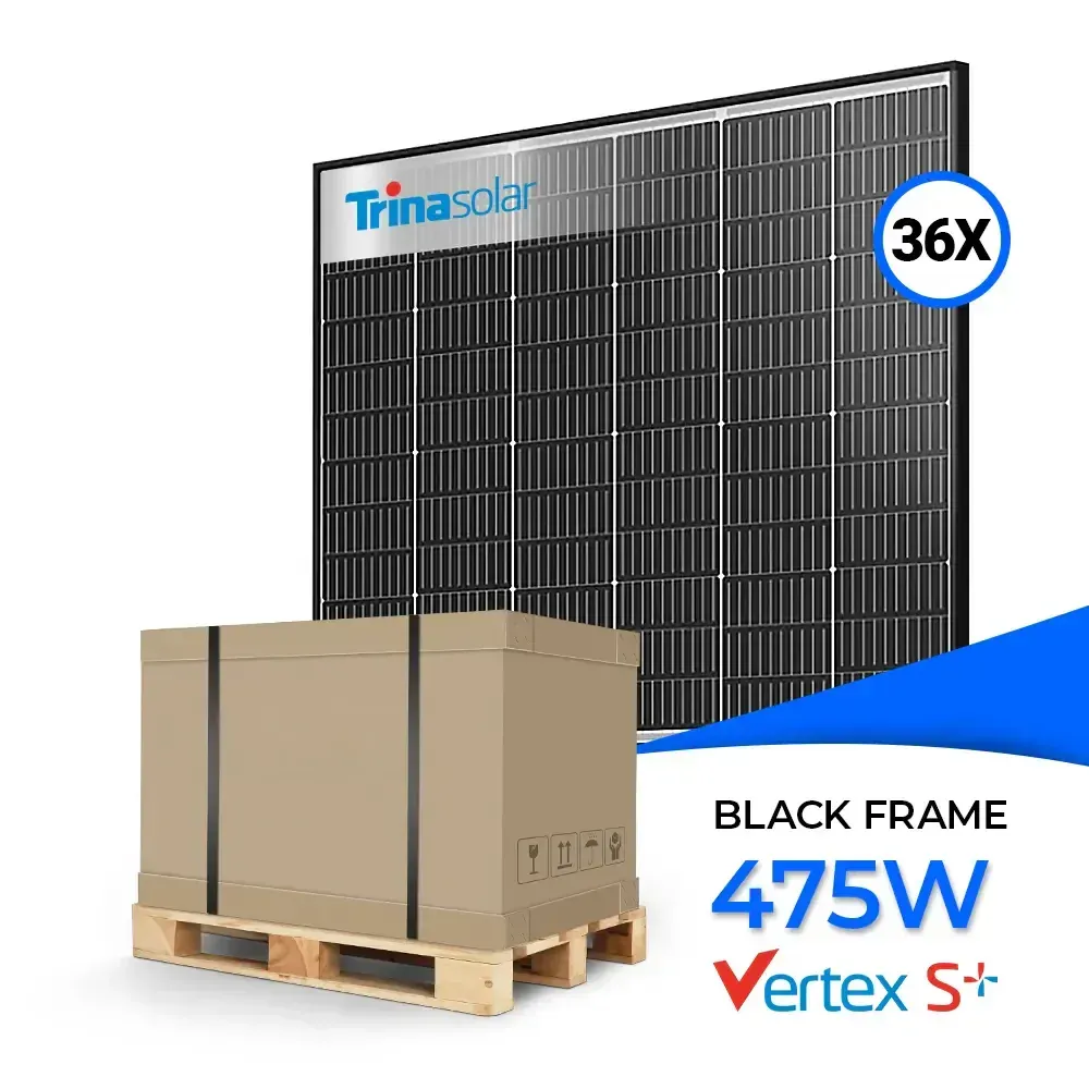 Trina Solar 475W Glas-Glas Black Frame TSM-475 NEG9R.28 Vertex S+ Palette (36 Stk.) - 36 Stück Palette