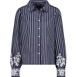 Monari Bluse mit Spitze-Details blau 36